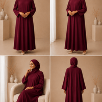 Rich Burgundy Dress Set with Scarf modest dress with matching scarf by Sharifaah