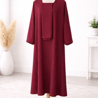 Rich Burgundy Dress Set with Scarf modest dress with matching scarf by Sharifaah